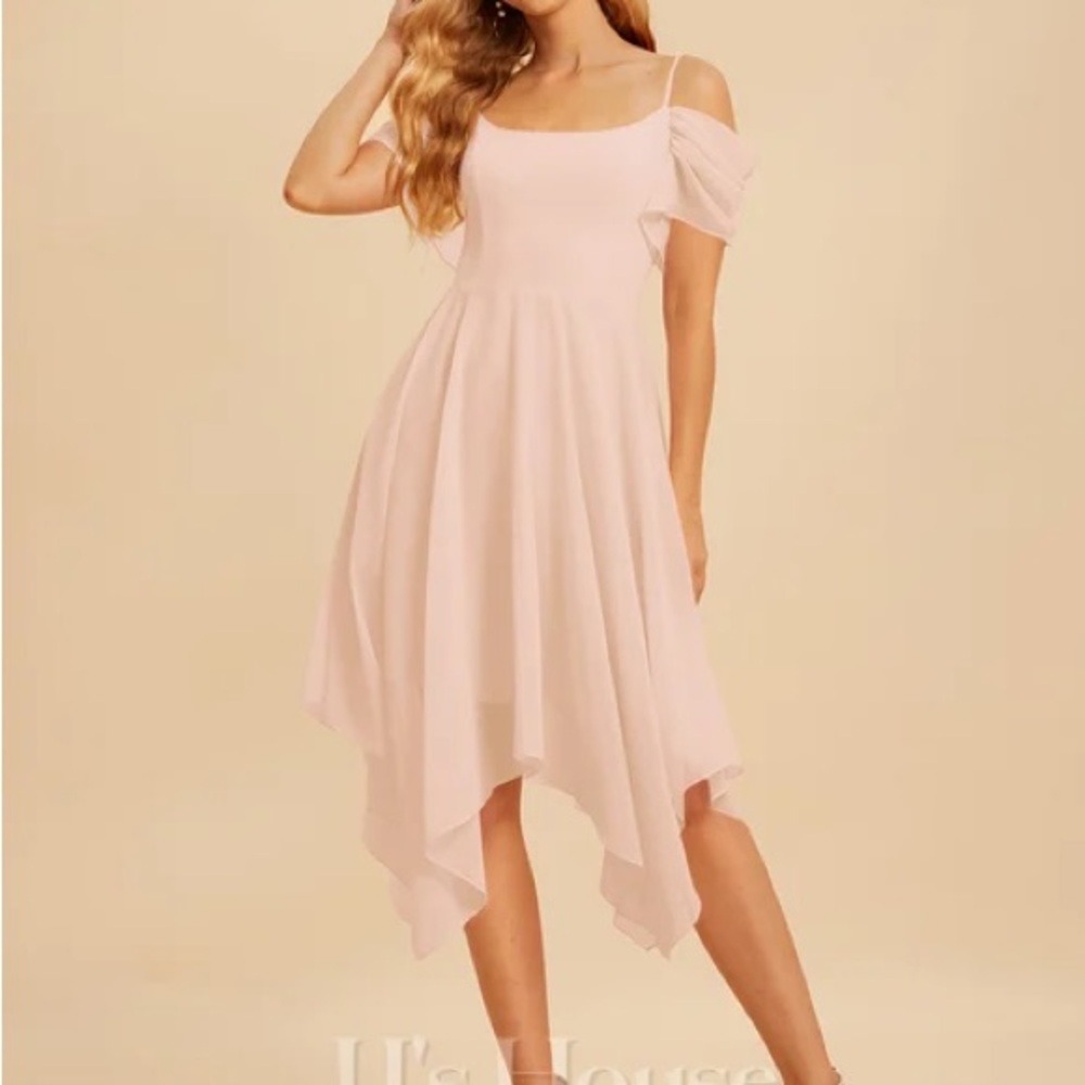 JJs House Peach Pink Bridesmaid Dress - Picture 2 of 7